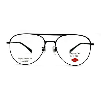 Bom preço FMS7155 Unisex Pilot Eye Shape Frente de aço inoxidável com templos de titânio on-line