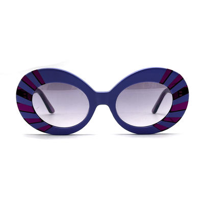 Bom preço AS102 Óculos de sol de quadro redondo de acetato 100% de protecção UV on-line