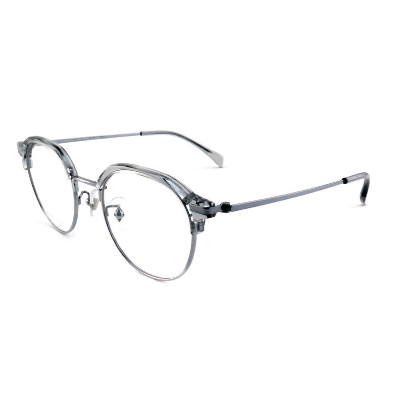 FP2713 Óculos de metal de acetato redondo de época Unisexo Óculos de sol leve