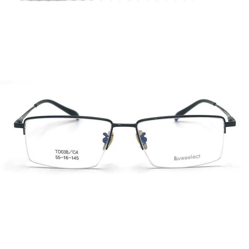 TD038 Quadro de Titânio semiacercas para Homens - Equilíbrio Perfeito de Estilo e Função