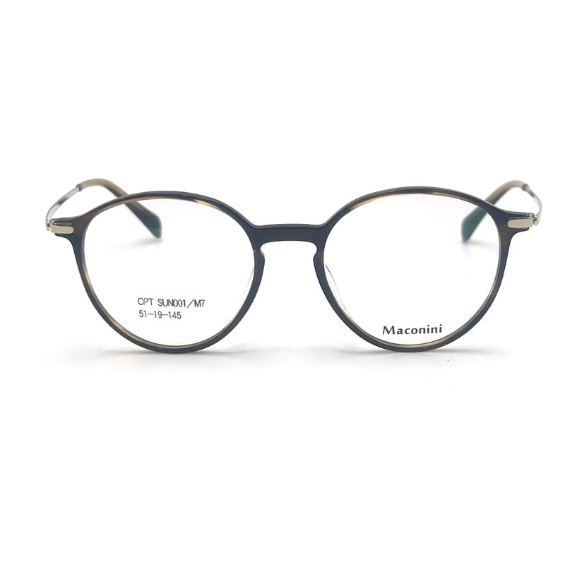 OPT SUN001 Acetato Quadro óptico com templos de alta elasticidade moda estilo redondo aparência elegante