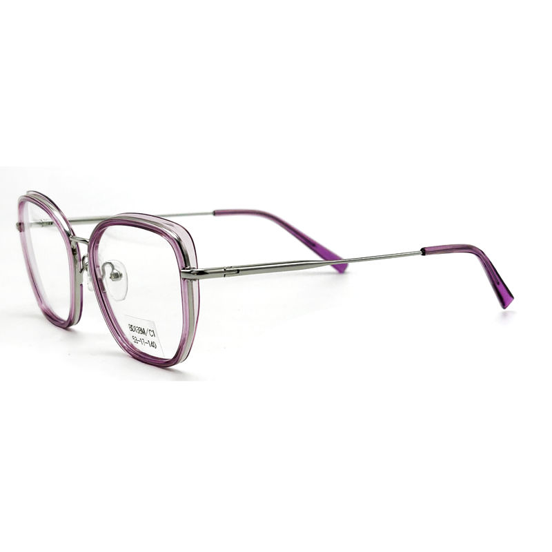 BD138M Óculos de metal de acetato de estilo vintage quadrado personalizado para mulheres