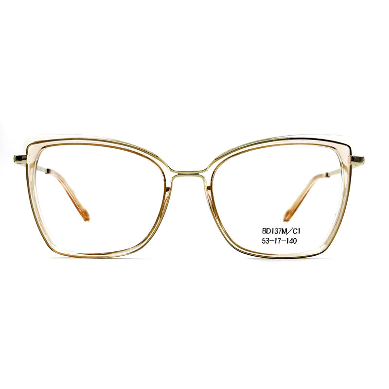 BD137M Vintage Square Mulheres Óculos de Acetato de Metal cor personalizada