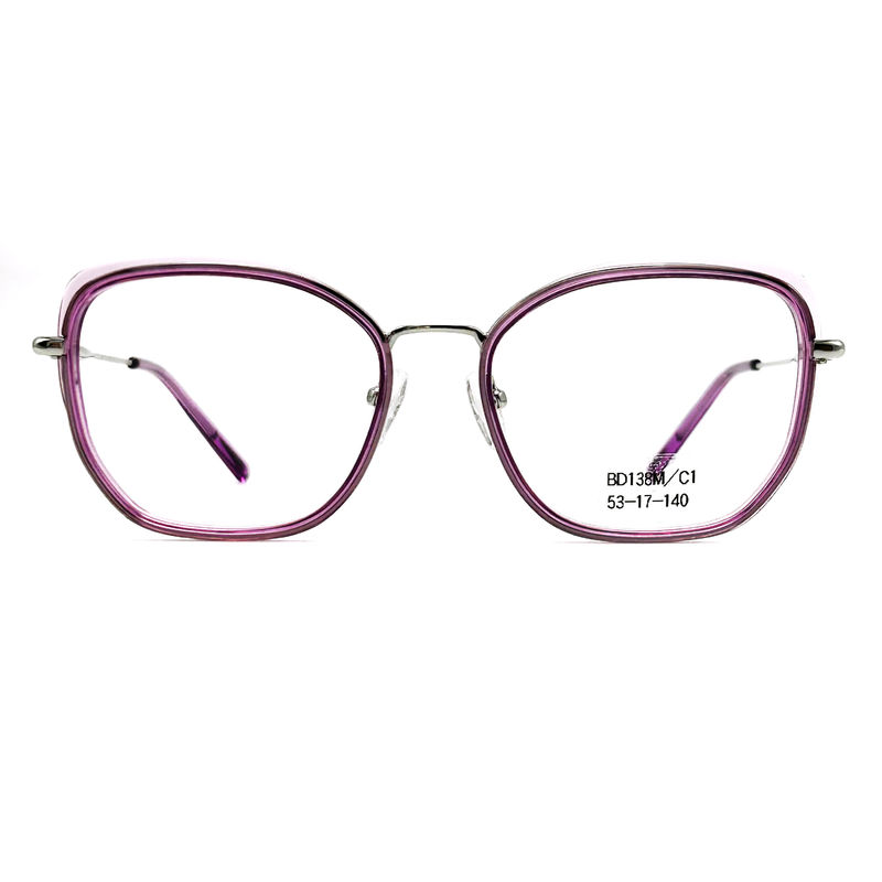 BD138M Óculos de metal de acetato de estilo vintage quadrado personalizado para mulheres