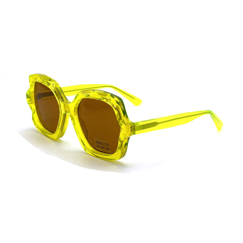 Óculos de sol de quadro de acetato com estilo moderno ◄ modelo AS122 - CR 39 100% Proteção UV, fábrica ODM/OEM