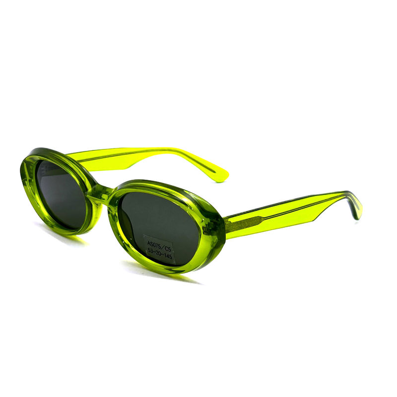 Óculos de sol de estrutura de acetato Moda Forma de olho oval e modelo de estilo de estrutura clássica AS075, Óculos de sol Fabrica OEM/ODM