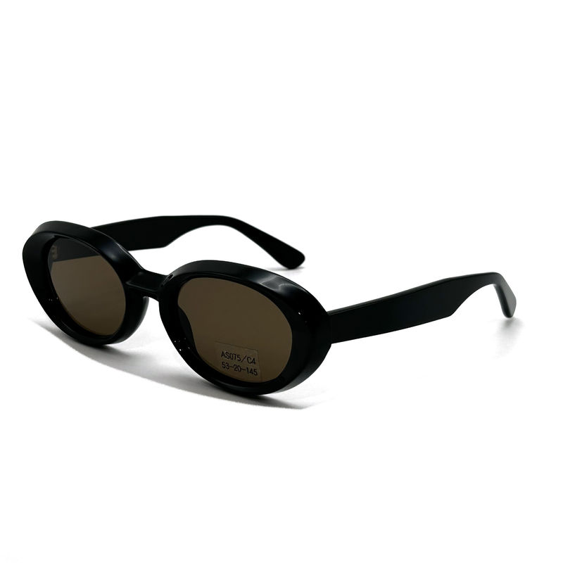 Óculos de sol de estrutura de acetato Moda Forma de olho oval e modelo de estilo de estrutura clássica AS075, Óculos de sol Fabrica OEM/ODM