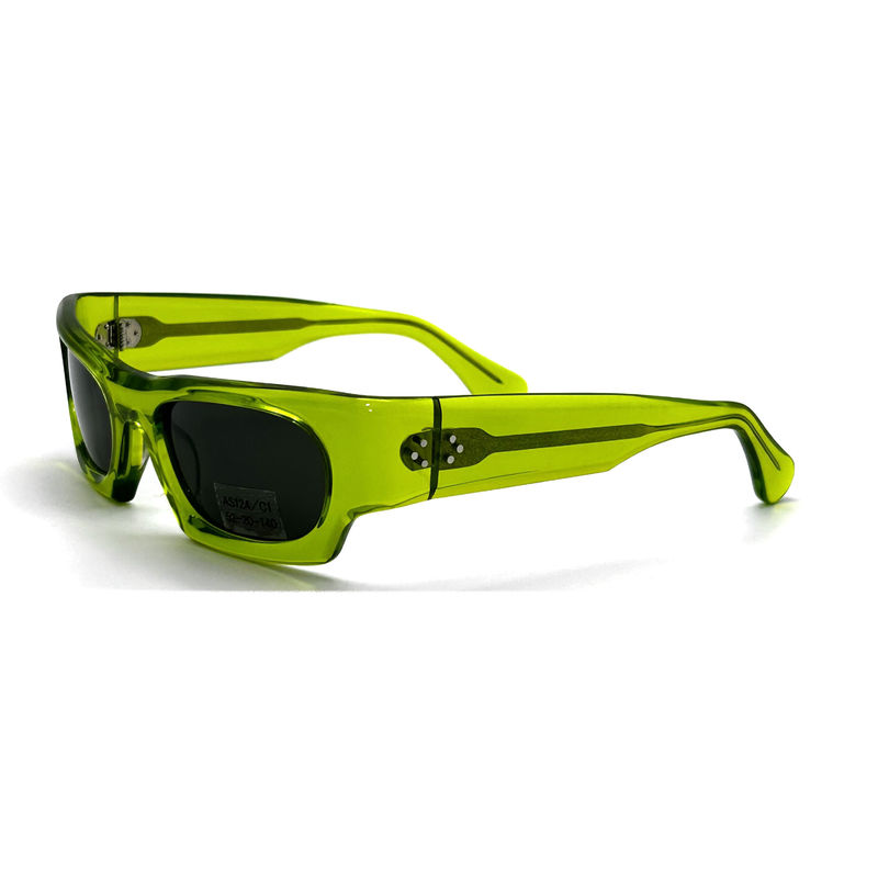 Óculos de sol unisex de estrutura de acetato clássico com proteção UV e CR 39 Modelo de lente AS124, Óculos de sol personalizados Fábrica C
